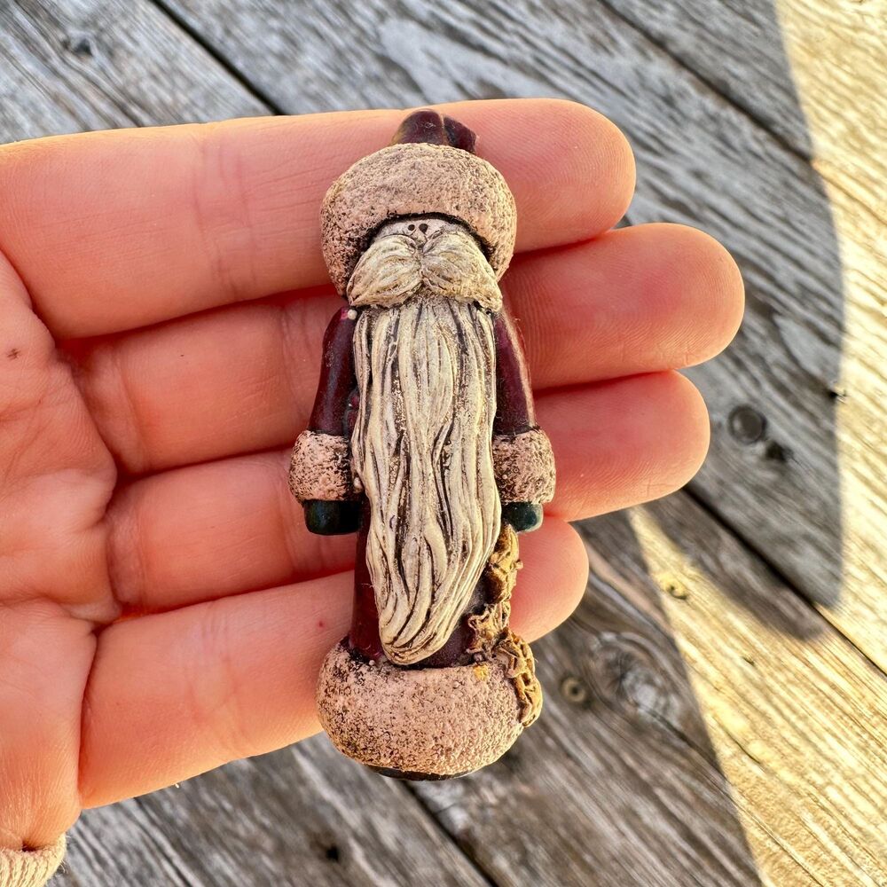 Vintage Nordic Santa Brooch, Christmas Jewelry